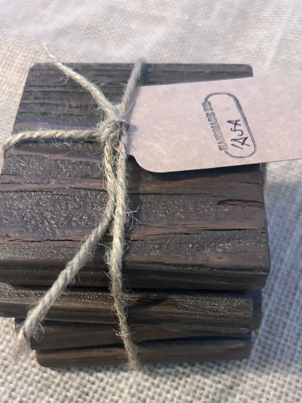 Handcrafted Dark Wood Coasters - Set of 4